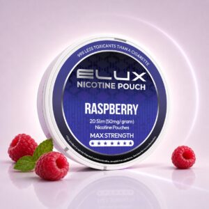 ELUX Raspberry 30mg Nicotine Pouches — 30mg nicotine per pouch, slim format, 20 pouches