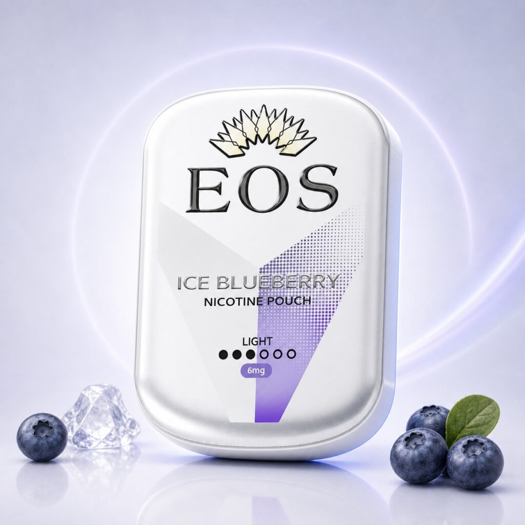 Eos Ice Blueberry 6mg Nicotine Pouches — 6mg nicotine per pouch, slim format, 20 pouches