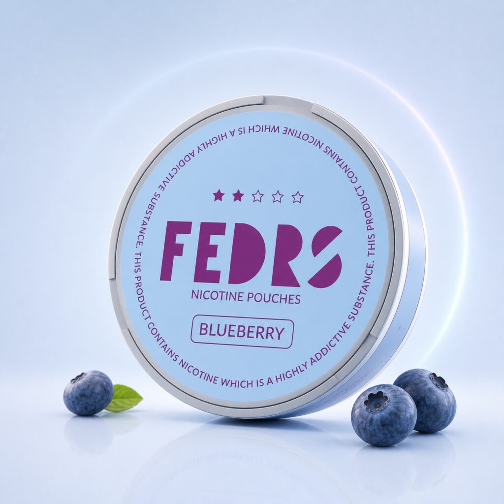 FEDRS Blueberry 2.5mg Nicotine Pouches — 2.5mg nicotine per pouch, slim format, 20 pouches