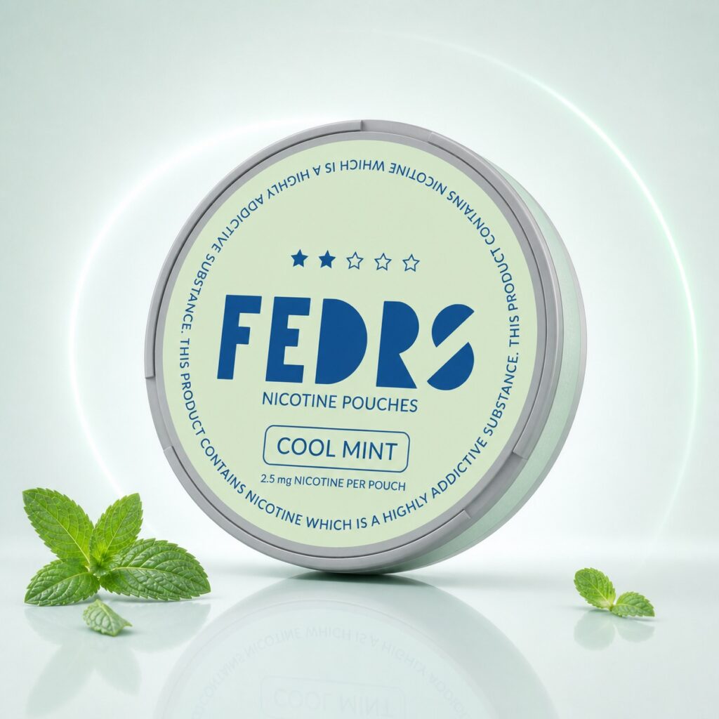 FEDRS Cool Mint 2.5mg Nicotine Pouches — 2.5mg nicotine per pouch, slim format, 20 pouches