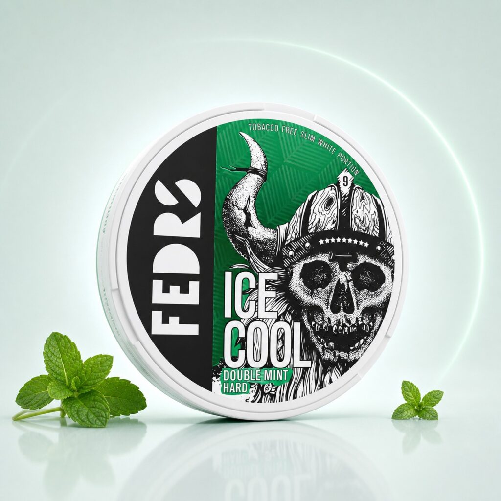 FEDRS Double Mint Hard 32.5mg Nicotine Pouches — 32.5mg nicotine per pouch, slim format, 20 pouches