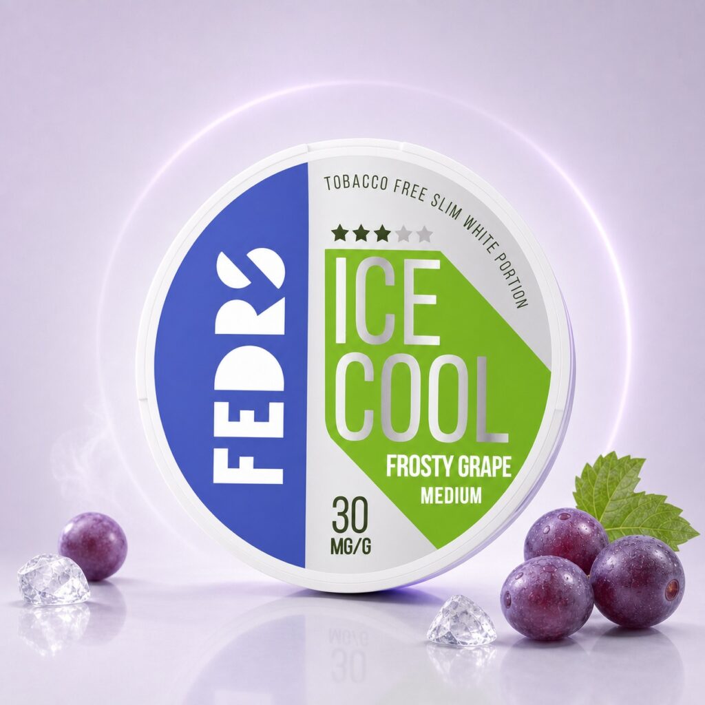 FEDRS Frosty Grape 15mg Nicotine Pouches — 15mg nicotine per pouch, slim format, 20 pouches