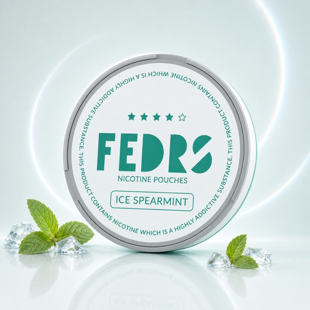 FEDRS Ice Spearmint 8.3mg Nicotine Pouches — 8.3mg nicotine per pouch, slim format, 20 pouches
