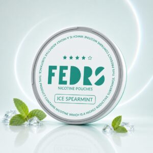 FEDRS Ice Spearmint 8.3mg Nicotine Pouches — 8.3mg nicotine per pouch, slim format, 20 pouches