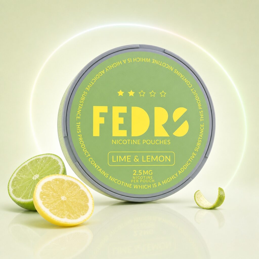 FEDRS Lime & Lemon 2.5mg Nicotine Pouches — 2.5mg nicotine per pouch, slim format, 20 pouches