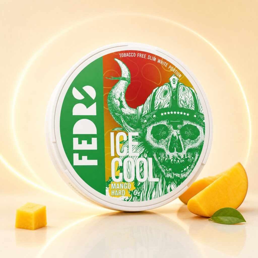 FEDRS Mango Hard 32.5mg Nicotine Pouches — 32.5mg nicotine per pouch, slim format, 20 pouches