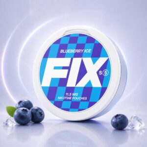 FIX Blueberry Ice 11.5mg — 11.5mg nicotine per pouch, slim format, 20 pouches