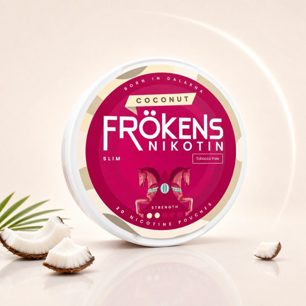 Frokens Coconut 3mg Nicotine Pouches — 3mg nicotine per pouch, slim format, 20 pouches