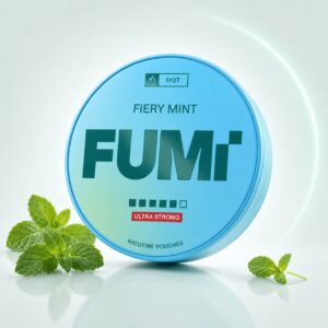 FUMi Fiery Mint 15mg Nicotine Pouches — 15mg nicotine per pouch, slim format, 20 pouches