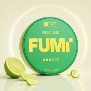 FUMi Fiery Lime 8mg Nicotine Pouches — 8mg nicotine per pouch, slim format, 20 pouches