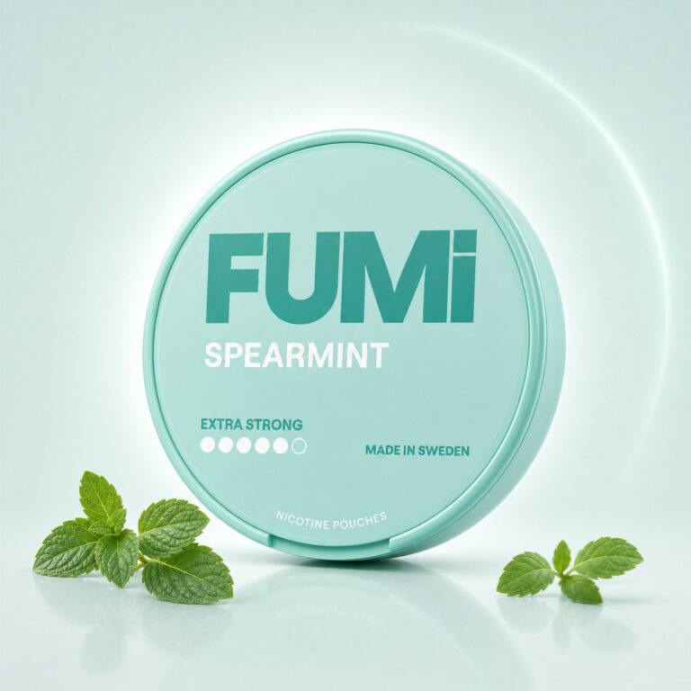 FUMi Spearmint Extra Strong 11mg nicotine pouch tin