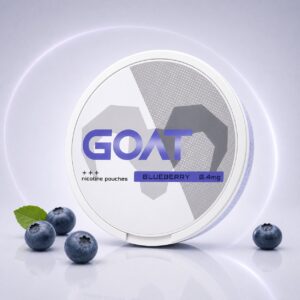 GOAT Blueberry 8.4mg Nicotine Pouches — 8.4mg nicotine per pouch, slim format, 24 pouches