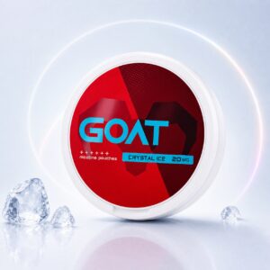 GOAT Crystal Ice 20mg Nicotine Pouches — 20mg nicotine per pouch, slim format, 24 pouches