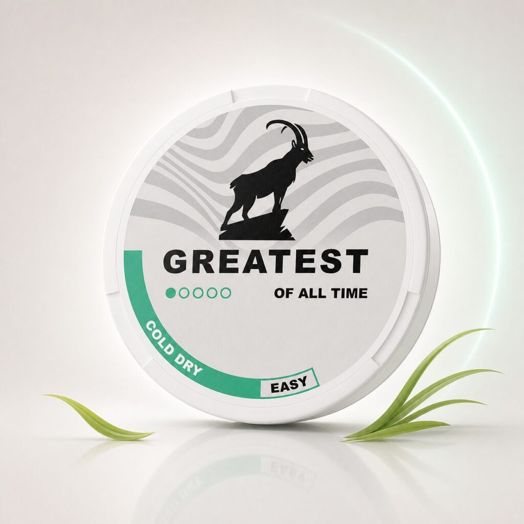 Greatest Cold Dry Easy 4mg — 4mg nicotine per pouch, slim format, 20 pouches