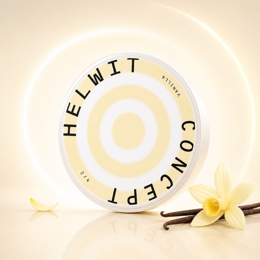 Helwit Vanilla 3.5mg Nicotine Pouches — 3.5mg nicotine per pouch, slim format, 20 pouches
