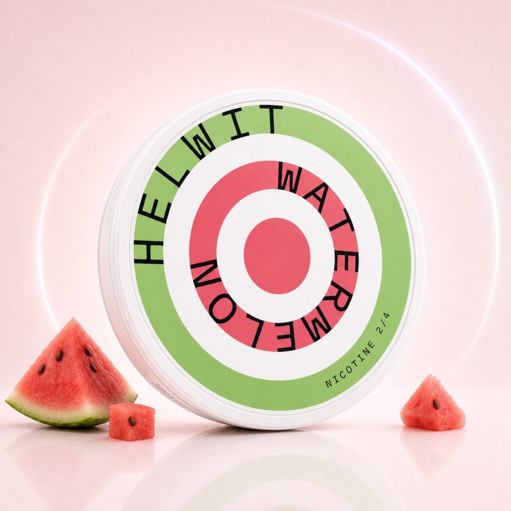 Helwit Watermelon 3.5mg Nicotine Pouches — 3.5mg nicotine per pouch, slim format, 20 pouches