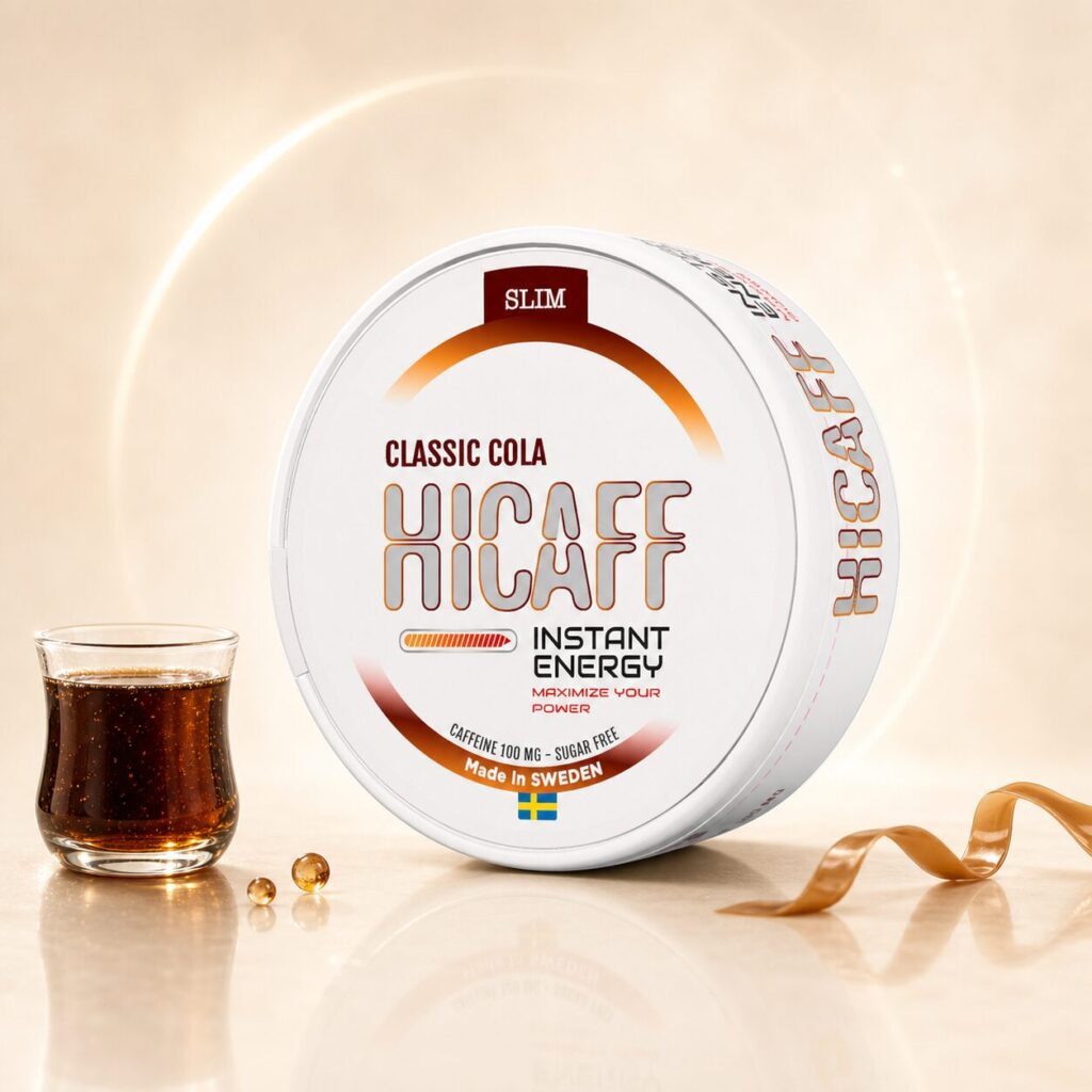Hicaff Classic Cola 100mg caffeine pouch tin