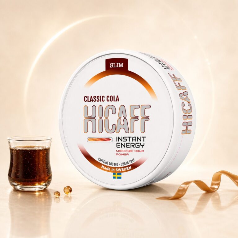Hicaff Classic Cola 100mg caffeine pouch tin