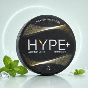 Hype+ Arctic Mint 12mg Nicotine Pouches — 12mg nicotine per pouch, slim format, 20 pouches