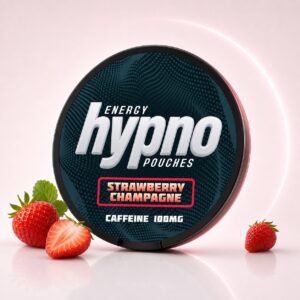 Hypno Strawberry Champagne 100mg Nicotine Pouches — 100mg nicotine per pouch, slim format, 21 pouches