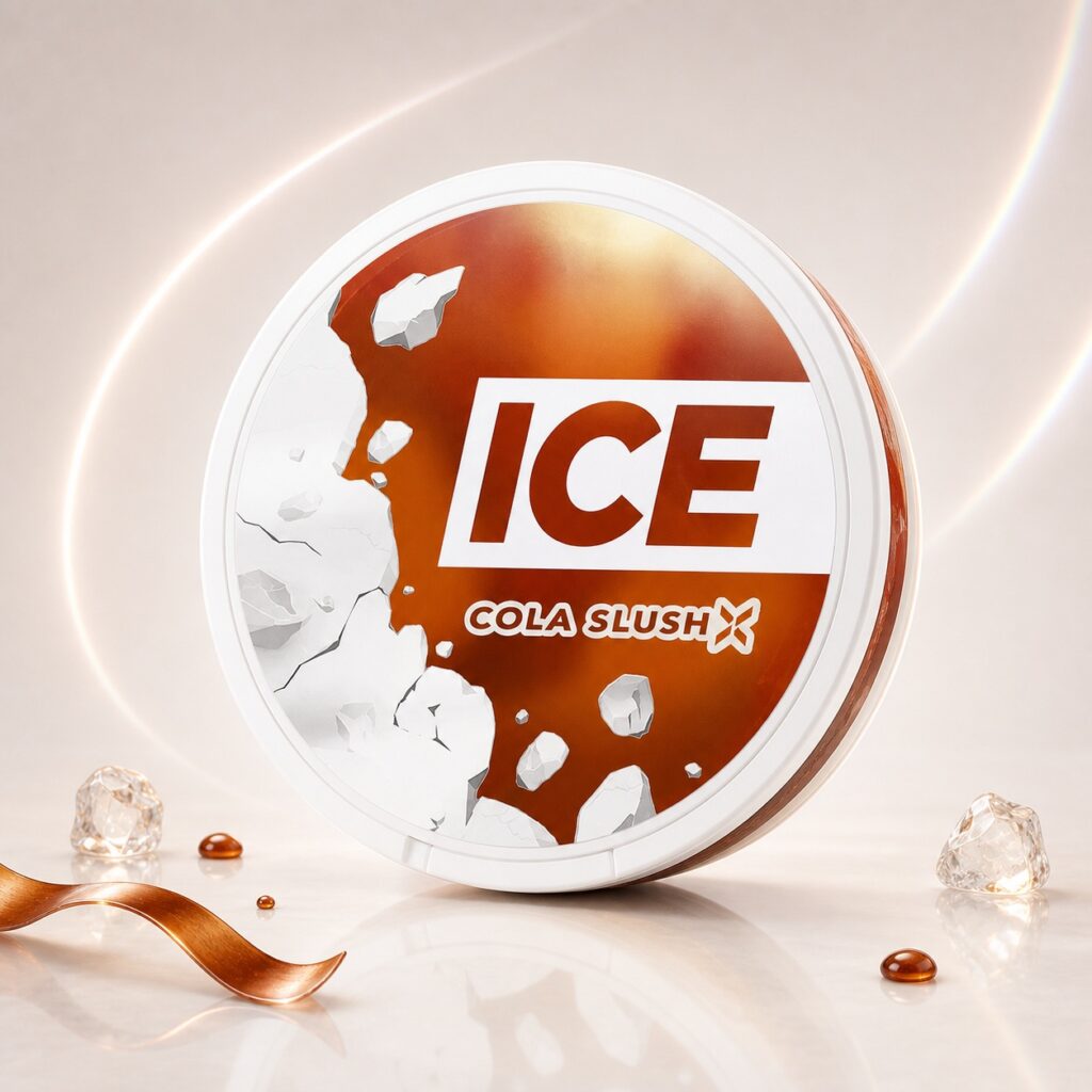 Ice Cola Slush 26.6mg Nicotine Pouches — 26.6mg nicotine per pouch, slim format, 20 pouches
