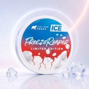 Ice Freeze Reaper 15.4mg Nicotine Pouches — 15.4mg nicotine per pouch, slim format, 20 pouches