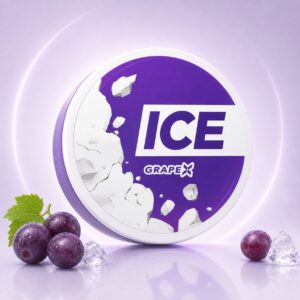 Ice Grape 26.6mg Nicotine Pouches — 26.6mg nicotine per pouch, slim format, 20 pouches