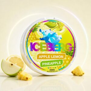 Iceberg Apple Lemon Pineapple 40mg Nicotine Pouches — 40mg nicotine per pouch, slim format, 20 pouches