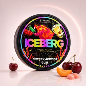 Iceberg Cherry Apricot Gum 35mg Nicotine Pouches — 35mg nicotine per pouch, slim format, 20 pouches