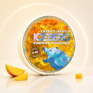 Iceberg Energy Mango 75mg Nicotine Pouches — 75mg nicotine per pouch, slim format, 20 pouches