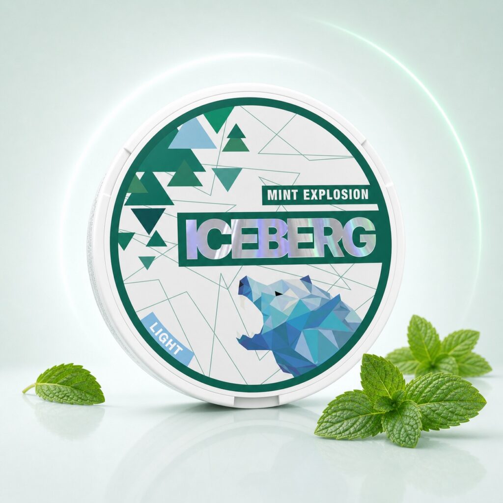 Iceberg Mint Explosion 6mg Nicotine Pouches — 6mg nicotine per pouch, slim format, 20 pouches