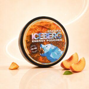 Iceberg Peach 150mg caffeine pouch tin