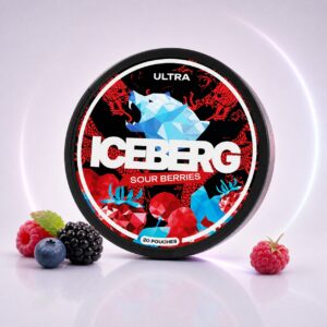 Iceberg Sour Berries 40mg Nicotine Pouches — 40mg nicotine per pouch, slim format, 30 pouches