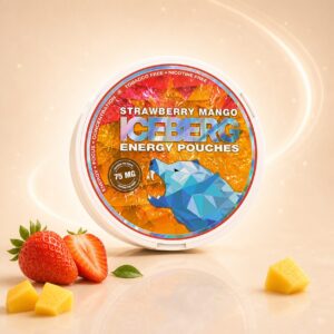 Iceberg Strawberry Mango 75mg caffeine pouch tin