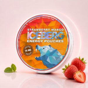 Iceberg Strawberry Mango 75mg Nicotine Pouches — 75mg nicotine per pouch, slim format, 20 pouches