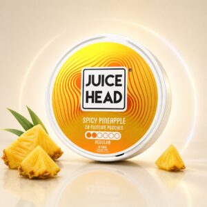 Juice Head Spicy Pineapple 6mg Nicotine Pouches — 6mg nicotine per pouch, slim format, 20 pouches