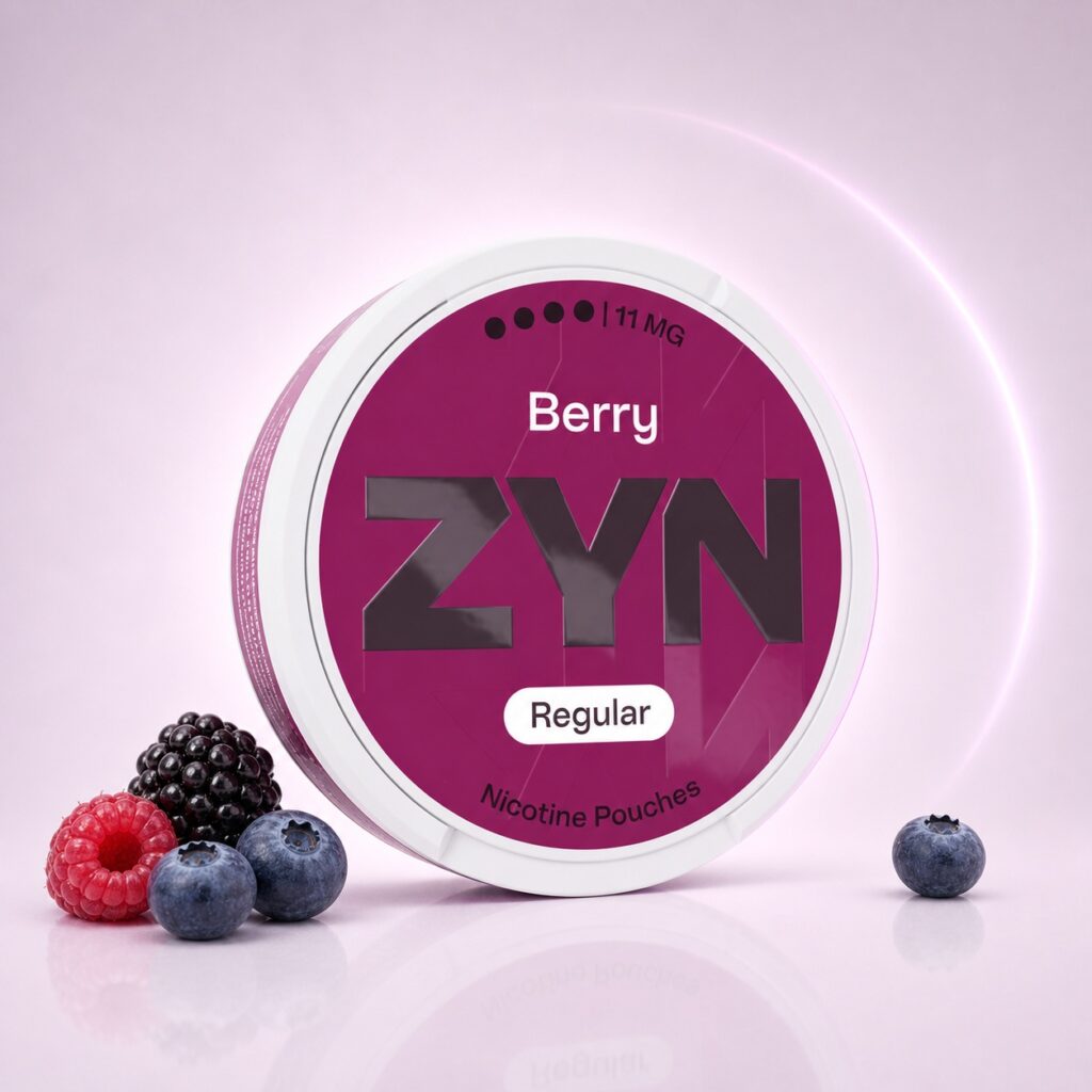 ZYN Black Cherry 11mg — 11mg nicotine per pouch, slim format, 20 pouches