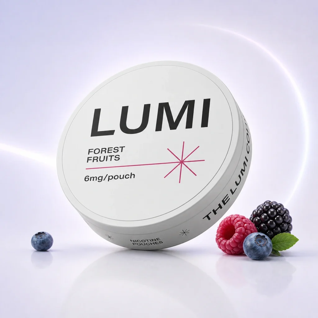 Lumi Forest Fruits 6mg Nicotine Pouches — 6mg nicotine per pouch, slim format, 20 pouches