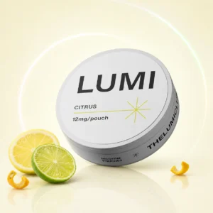 Lumi Citrus 12mg Nicotine Pouches — 12mg nicotine per pouch, slim format, 20 pouches