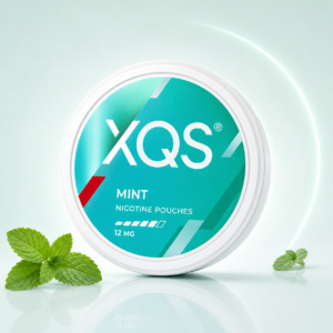 XQS Crisp Ice 12mg — 12mg nicotine per pouch, slim format, 20 pouches