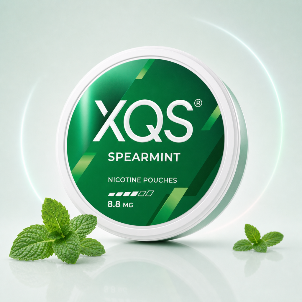 XQS Spearmint 8.8mg — 8.8mg nicotine per pouch, slim format, 20 pouches