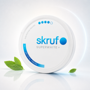 Skruf Superwhite Crystal Fresh 12mg — 12mg nicotine per pouch, slim format, 24 pouches