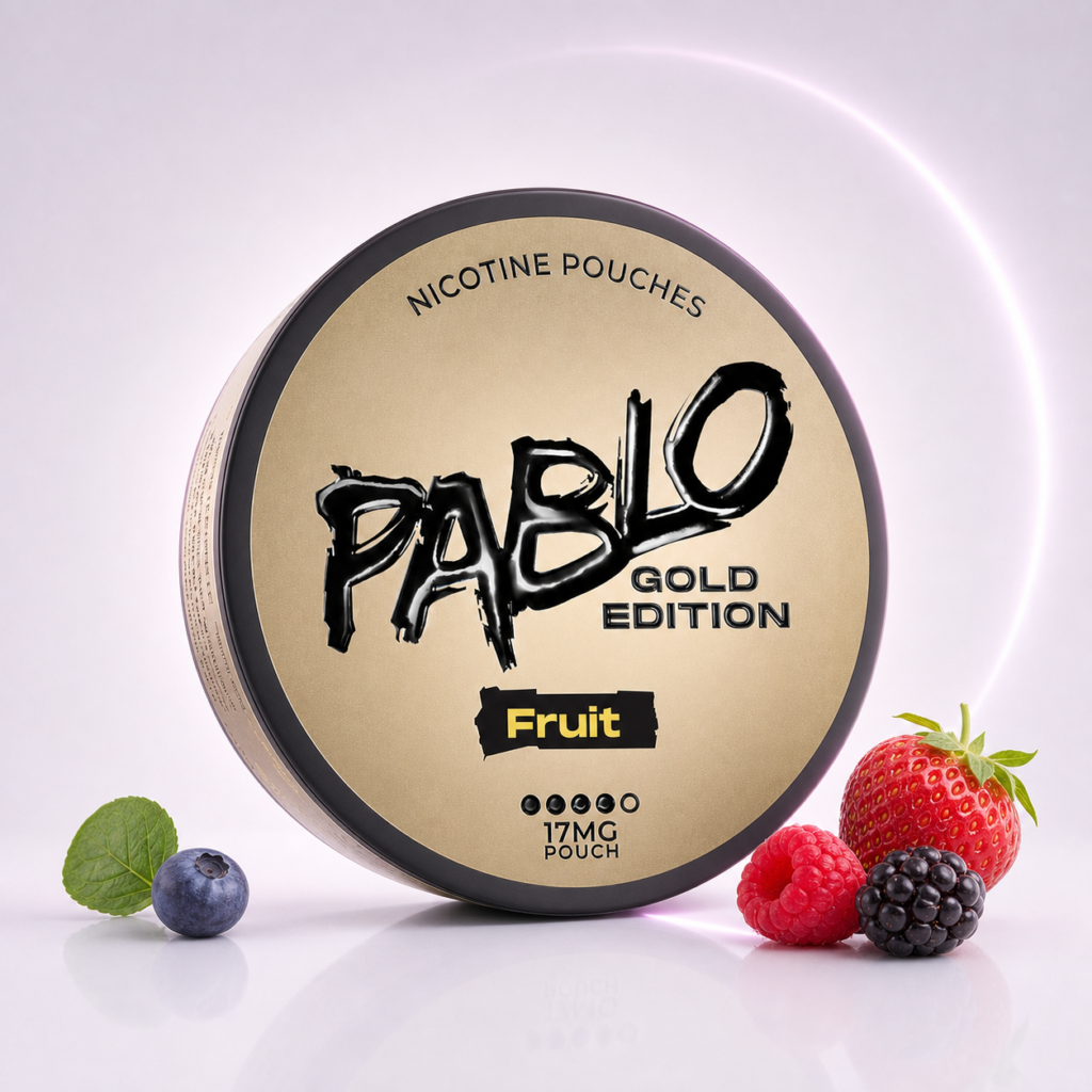 PABLO Gold Edition Pear 17mg — 17mg nicotine per pouch, slim format, 20 pouches