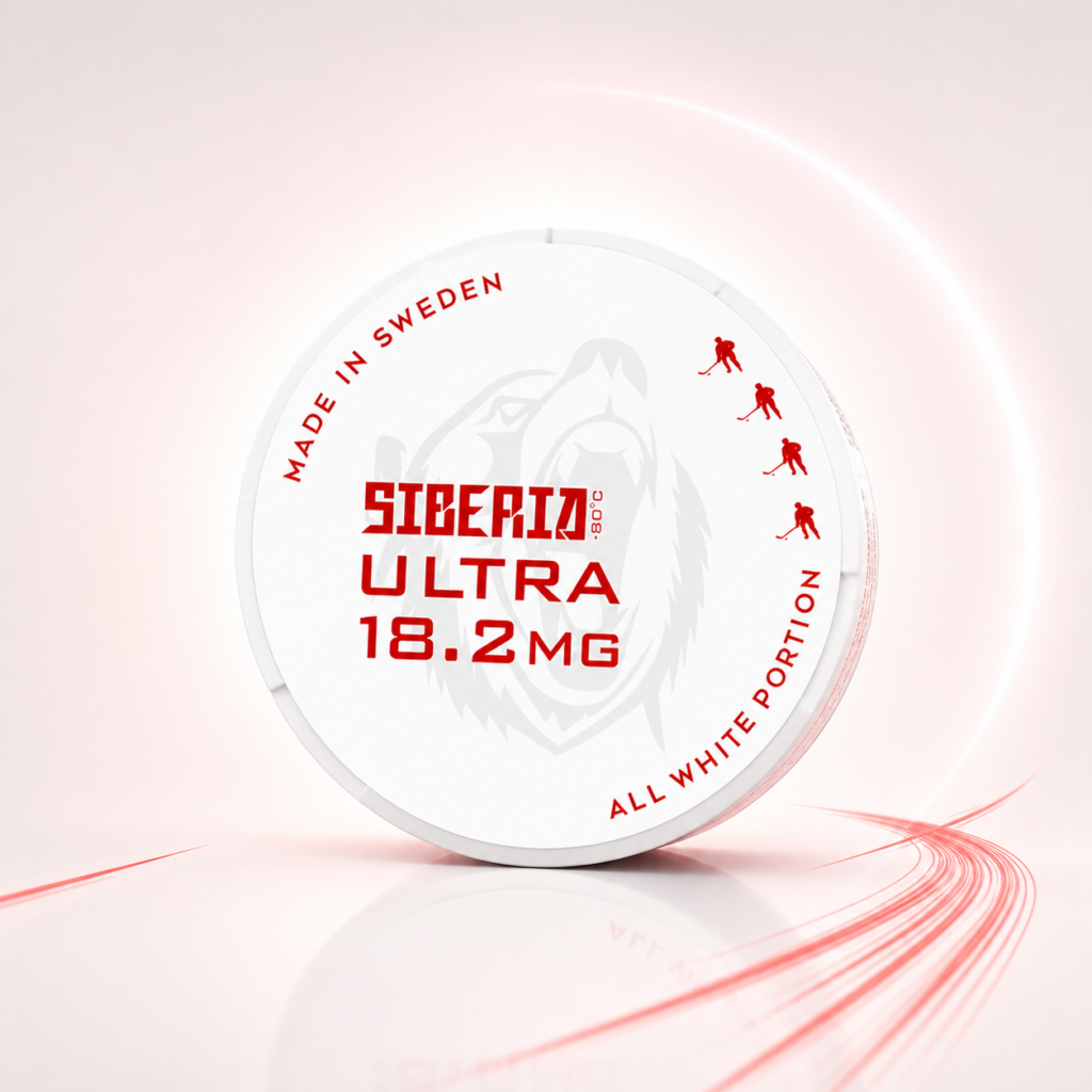Siberia -80°C Ultra 18.2mg — 18.2mg nicotine per pouch, slim format, 20 pouches