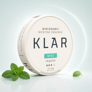 KLAR Mint Regular Mini 3mg — 3.2mg nicotine per pouch, regular format, 20 pouches