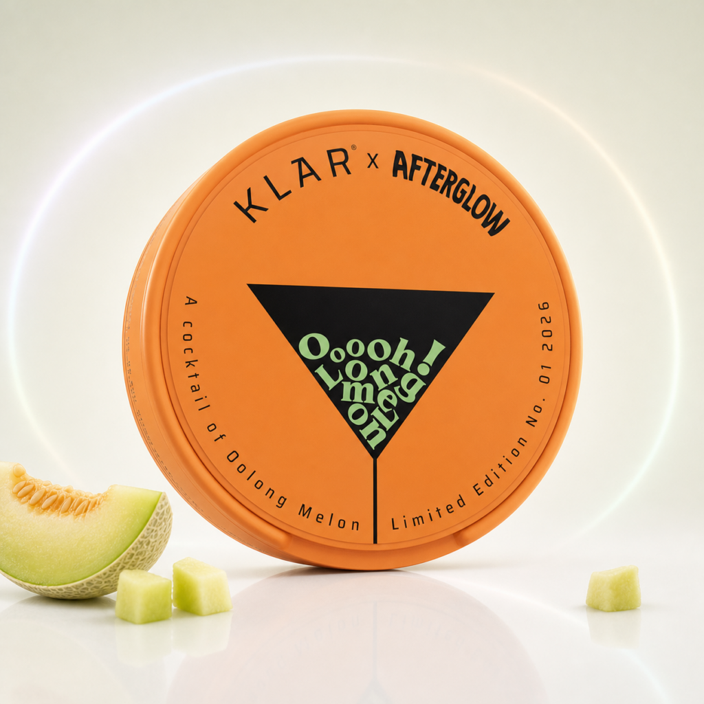 KLAR Afterglow Edition Oolong Melon Mini 3mg — 3.2mg nicotine per pouch, mini format, 20 pouches