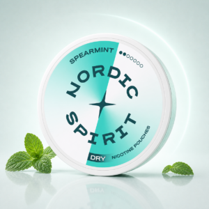 Nordic Spirit Spearmint Dry Strong 9mg — 9mg nicotine per pouch, slim format, 20 pouches