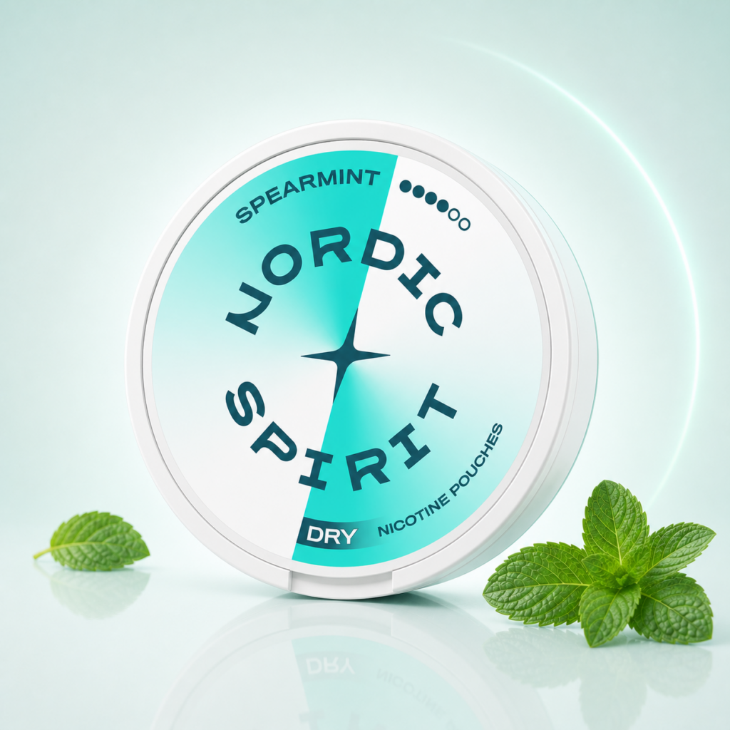 Nordic Spirit Spearmint Dry X-Strong 11mg — 11mg nicotine per pouch, slim format, 20 pouches