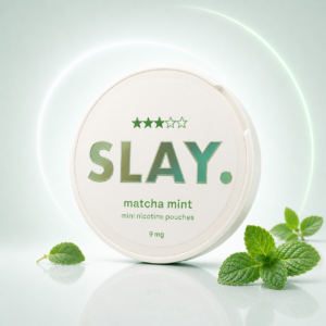 SLAY Matcha Mint 9mg — 9mg nicotine per pouch, mini format, 20 pouches