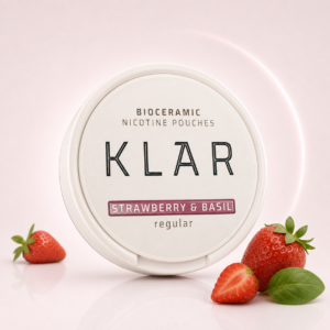 KLAR Strawberry & Basil Regular Mini 3mg — 3.2mg nicotine per pouch, regular format, 20 pouches